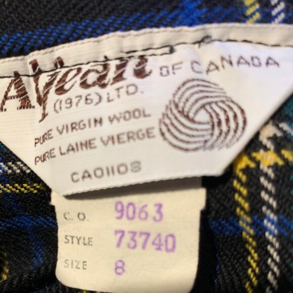 VINTAGE ALJEANS MAXI WOOL PLAID PLEATED KILT SKIRTS SIZE 8 - Picture 16 of 16